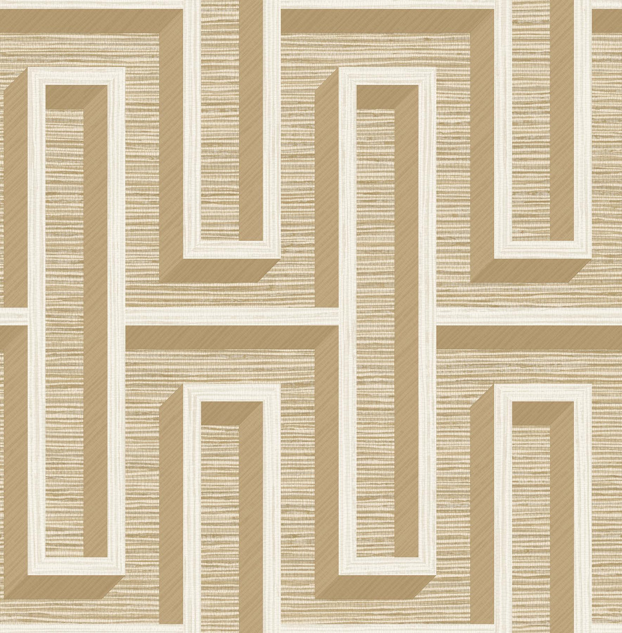 Advantage Henley Wheat Geometric Grasscloth Wallpaper