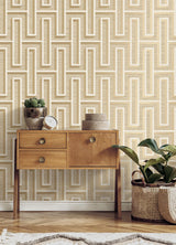 Advantage Henley Wheat Geometric Grasscloth Wallpaper