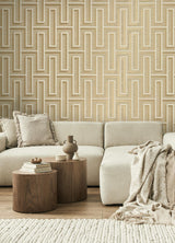 Advantage Henley Wheat Geometric Grasscloth Wallpaper