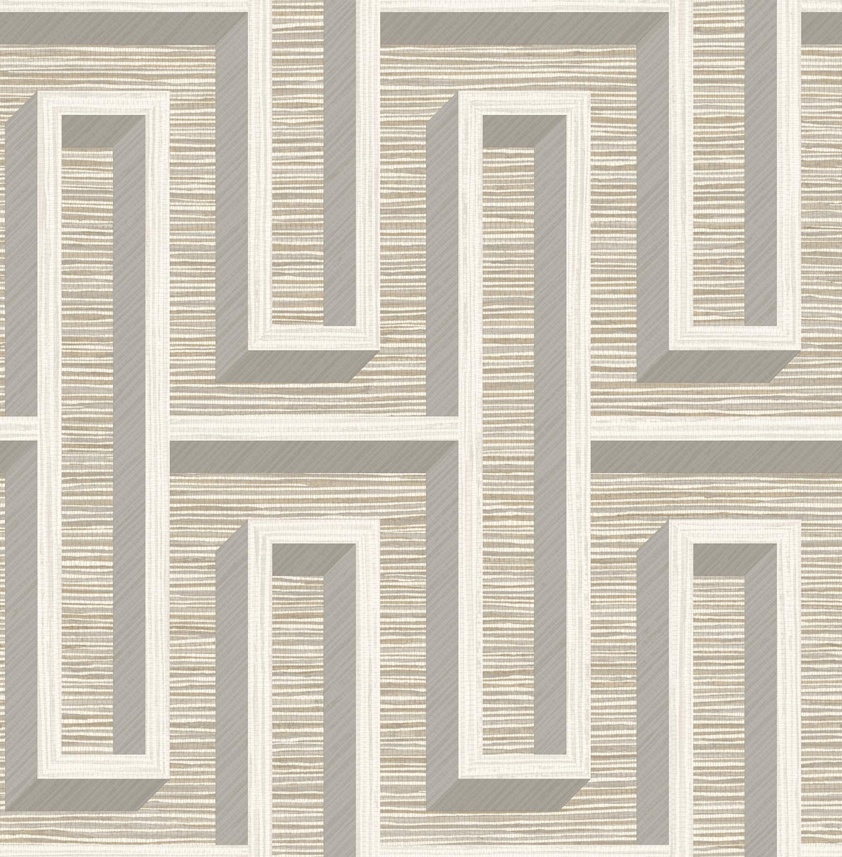 Advantage Henley Taupe Geometric Grasscloth Wallpaper