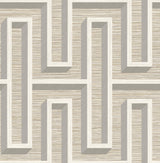 Advantage Henley Taupe Geometric Grasscloth Wallpaper