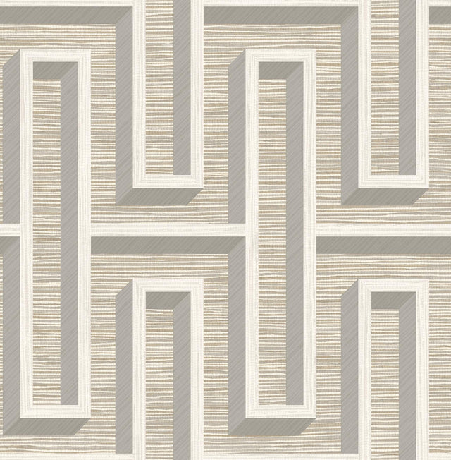 Advantage Henley Taupe Geometric Grasscloth Wallpaper
