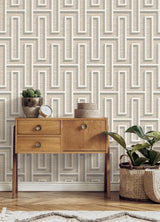 Advantage Henley Taupe Geometric Grasscloth Wallpaper