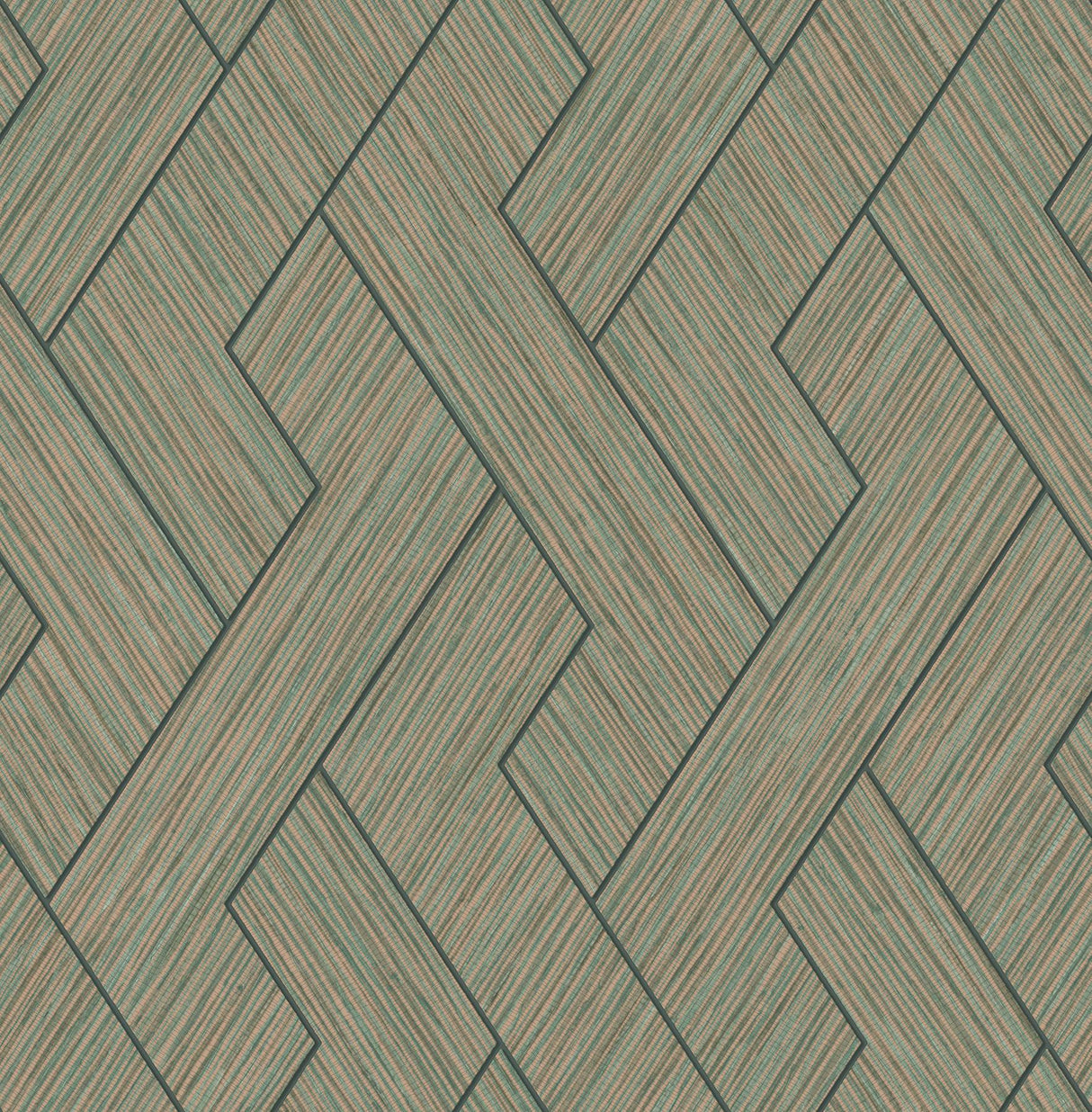 Advantage Ember Copper Geometric Basketweave Wallpaper