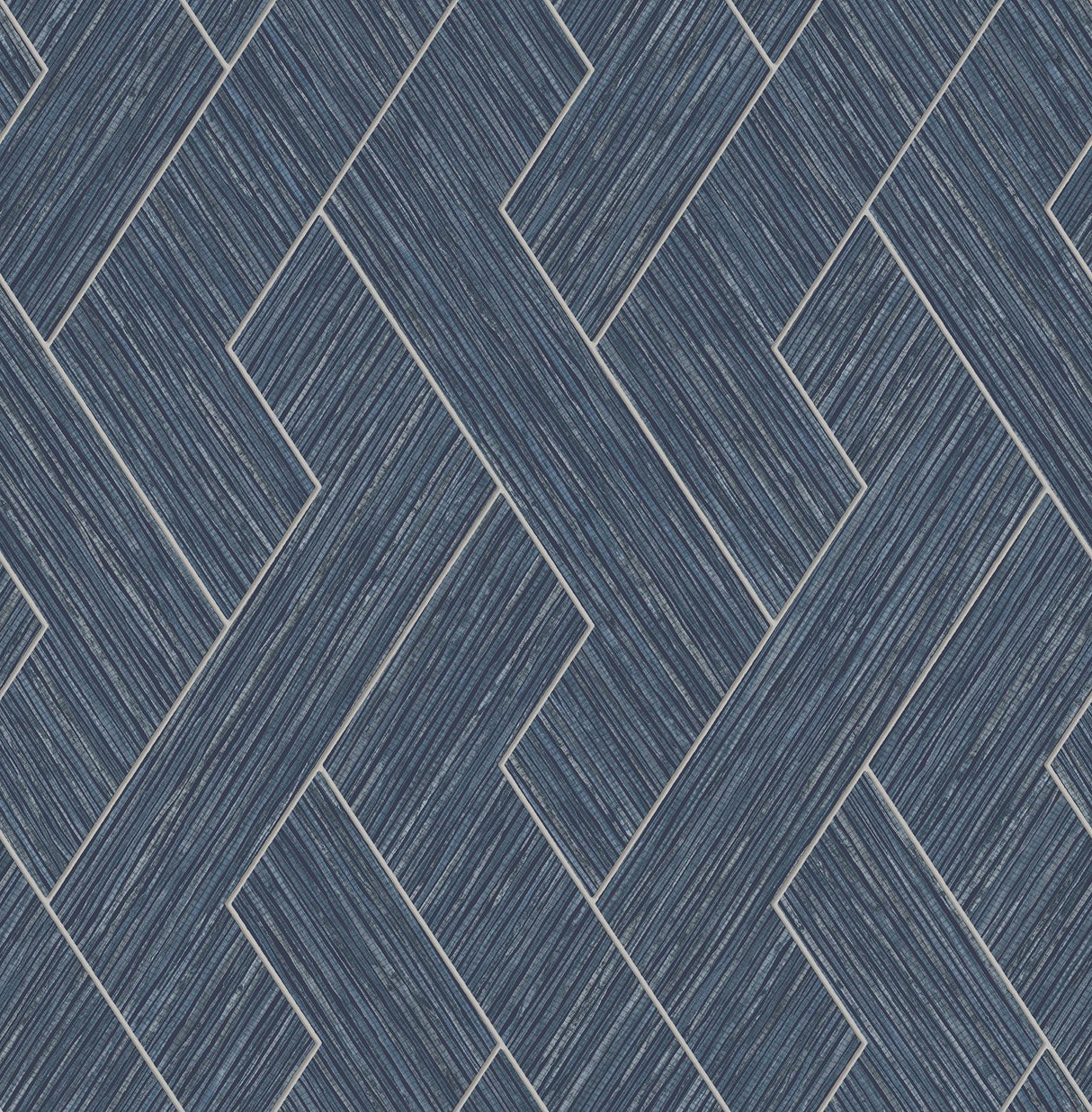 Advantage Ember Indigo Geometric Basketweave Wallpaper