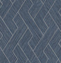 Advantage Ember Indigo Geometric Basketweave Wallpaper