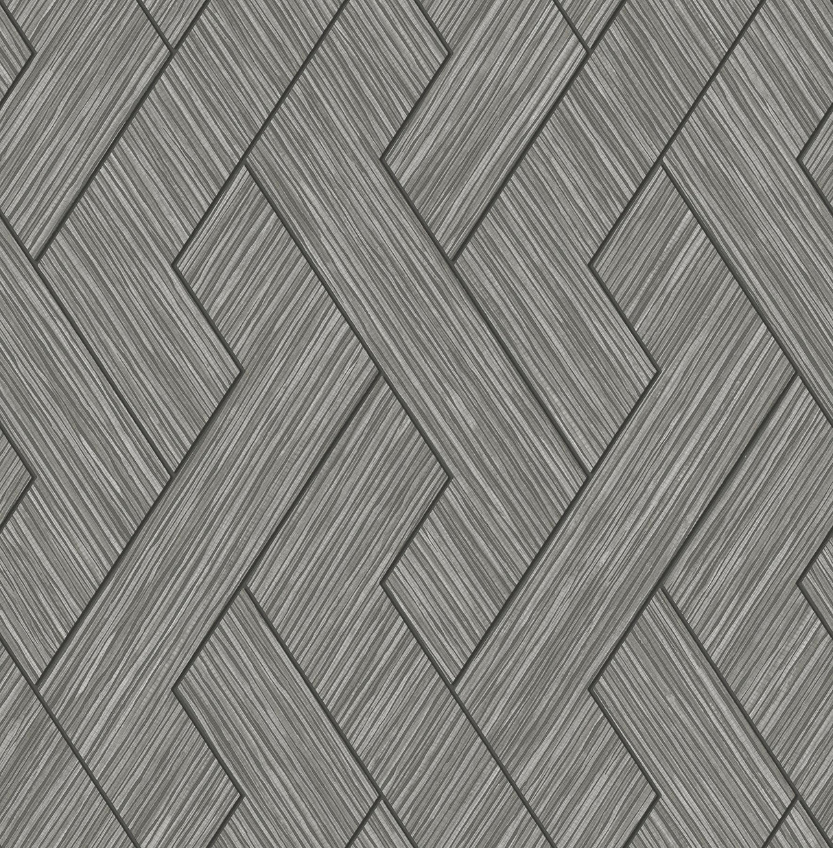 Advantage Ember Grey Geometric Basketweave Wallpaper
