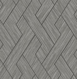 Advantage Ember Grey Geometric Basketweave Wallpaper