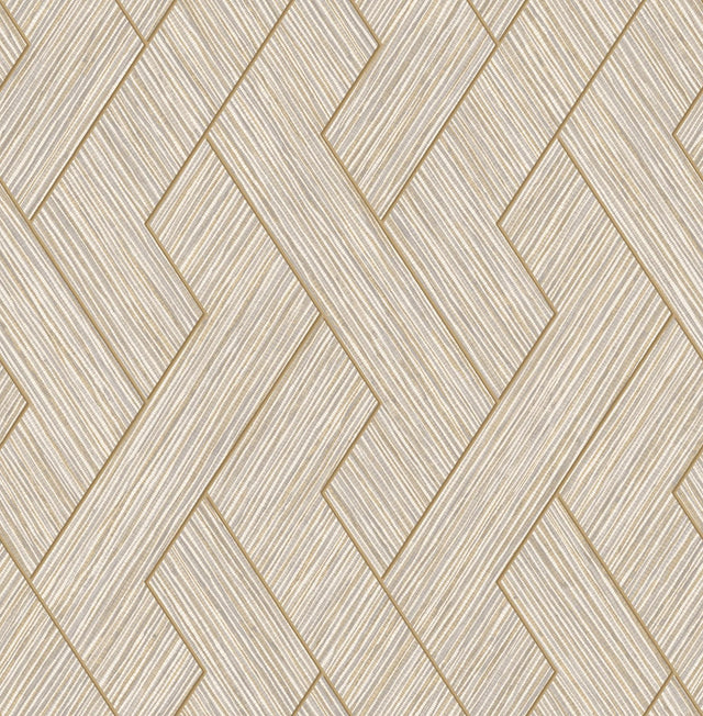 Advantage Ember Taupe Geometric Basketweave Wallpaper