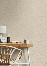 Advantage Ember Taupe Geometric Basketweave Wallpaper