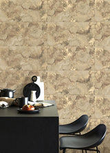 Advantage Aria Light Brown Marbled Tile Wallpaper