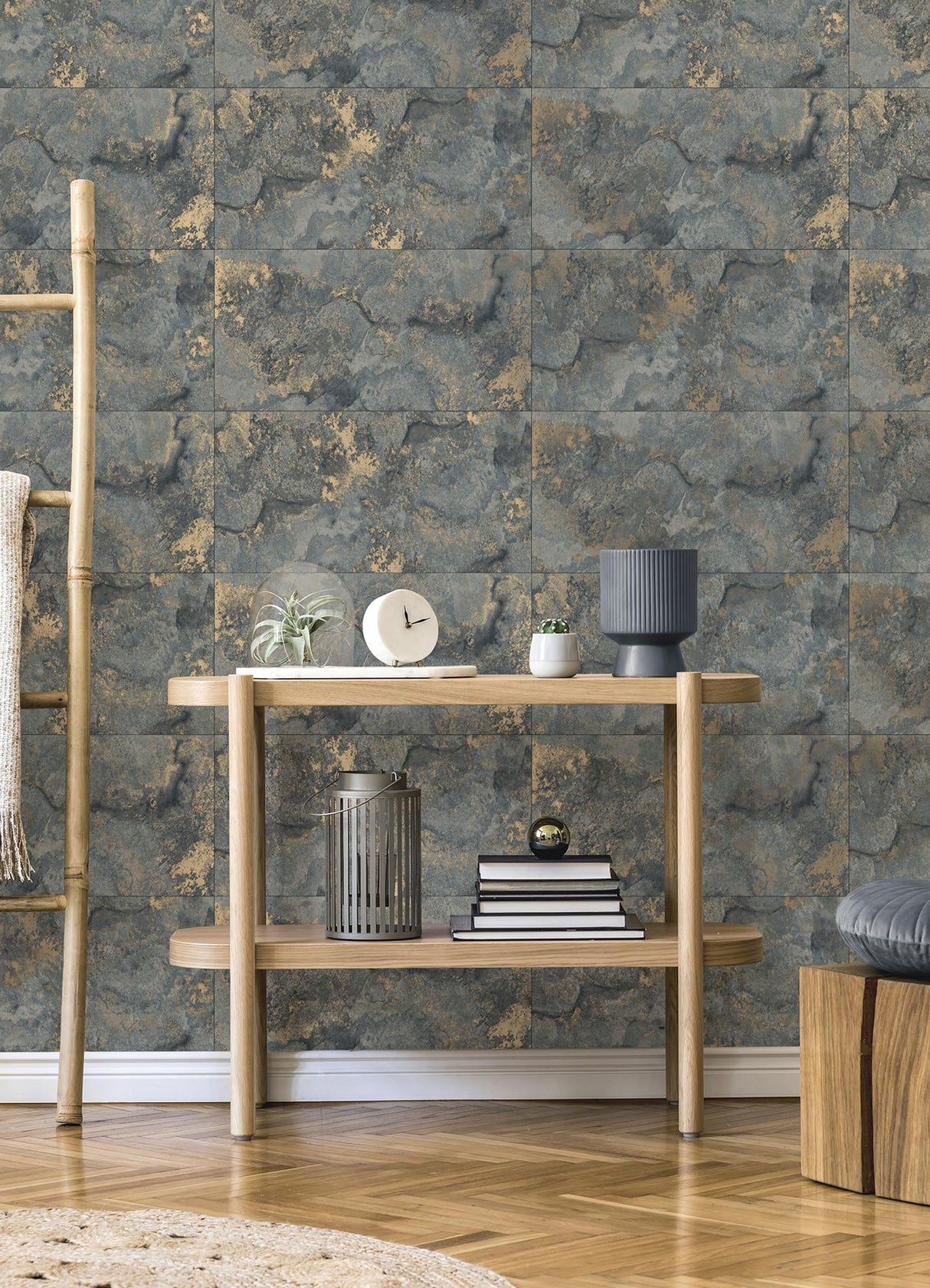 Advantage Aria Slate Marbled Tile Wallpaper