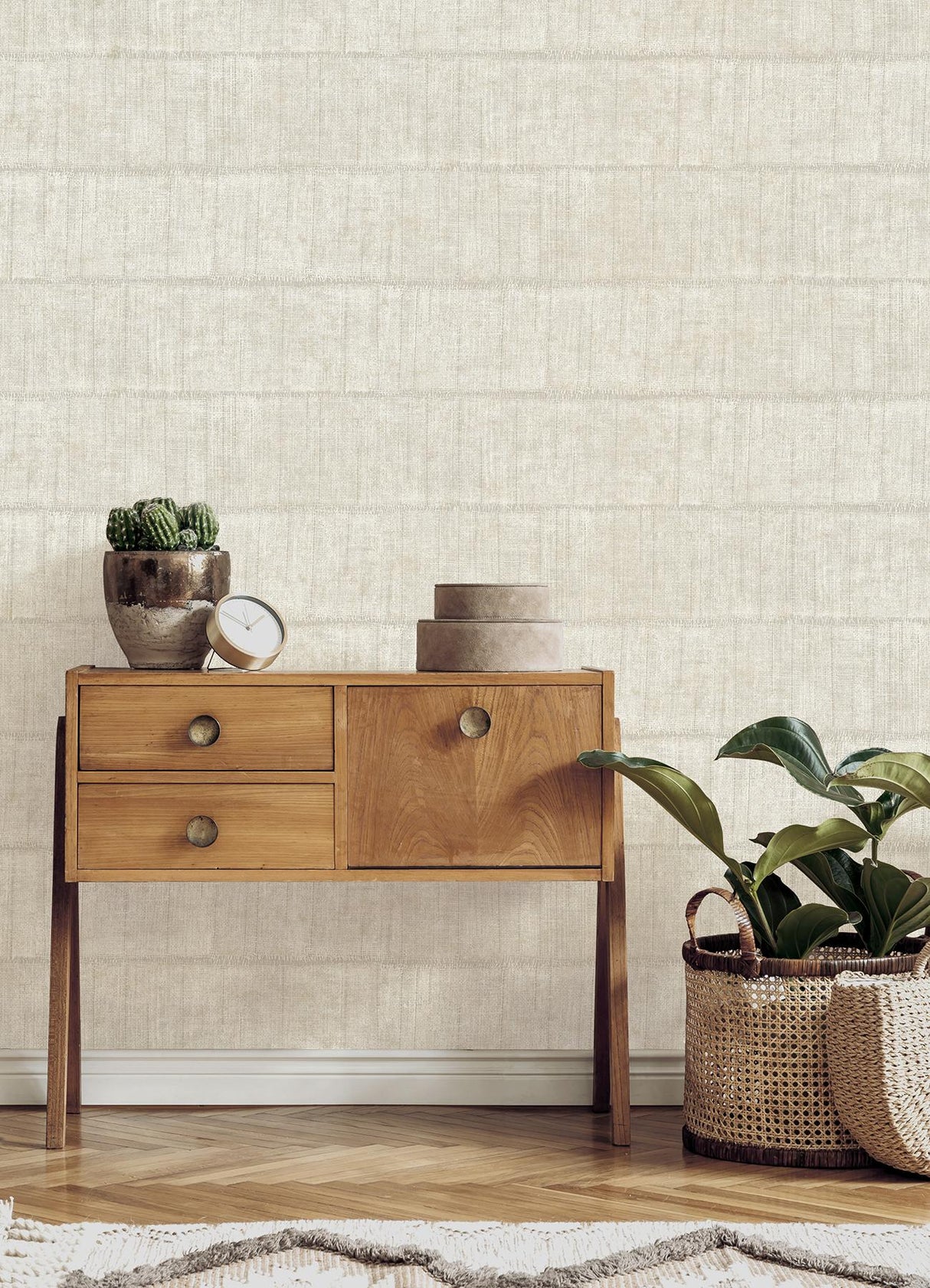 Advantage Blake Bone Texture Stripe Wallpaper