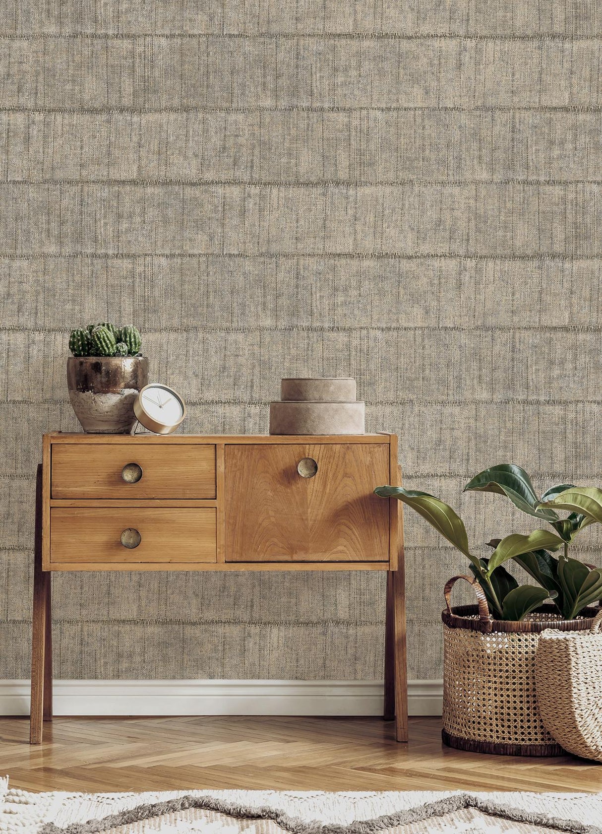 Advantage Blake Light Grey Texture Stripe Wallpaper