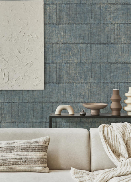 Advantage Blake Denim Texture Stripe Wallpaper