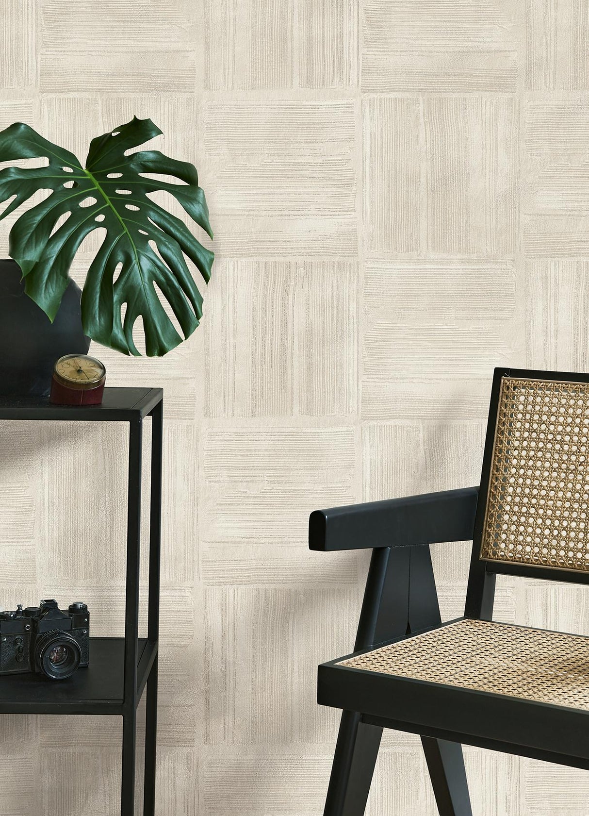Advantage Jasper Ivory Block Texture Wallpaper