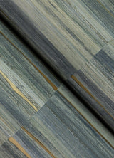 Advantage Rowan Blue Faux Grasscloth Wallpaper