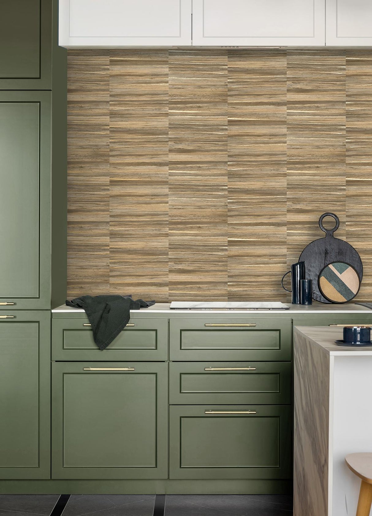 Advantage Rowan Chestnut Faux Grasscloth Wallpaper