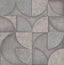 Advantage Addison Grey Retro Geo Wallpaper