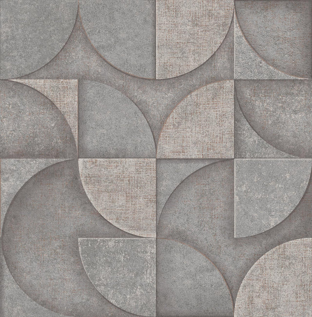 Advantage Addison Grey Retro Geo Wallpaper