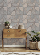 Advantage Addison Grey Retro Geo Wallpaper