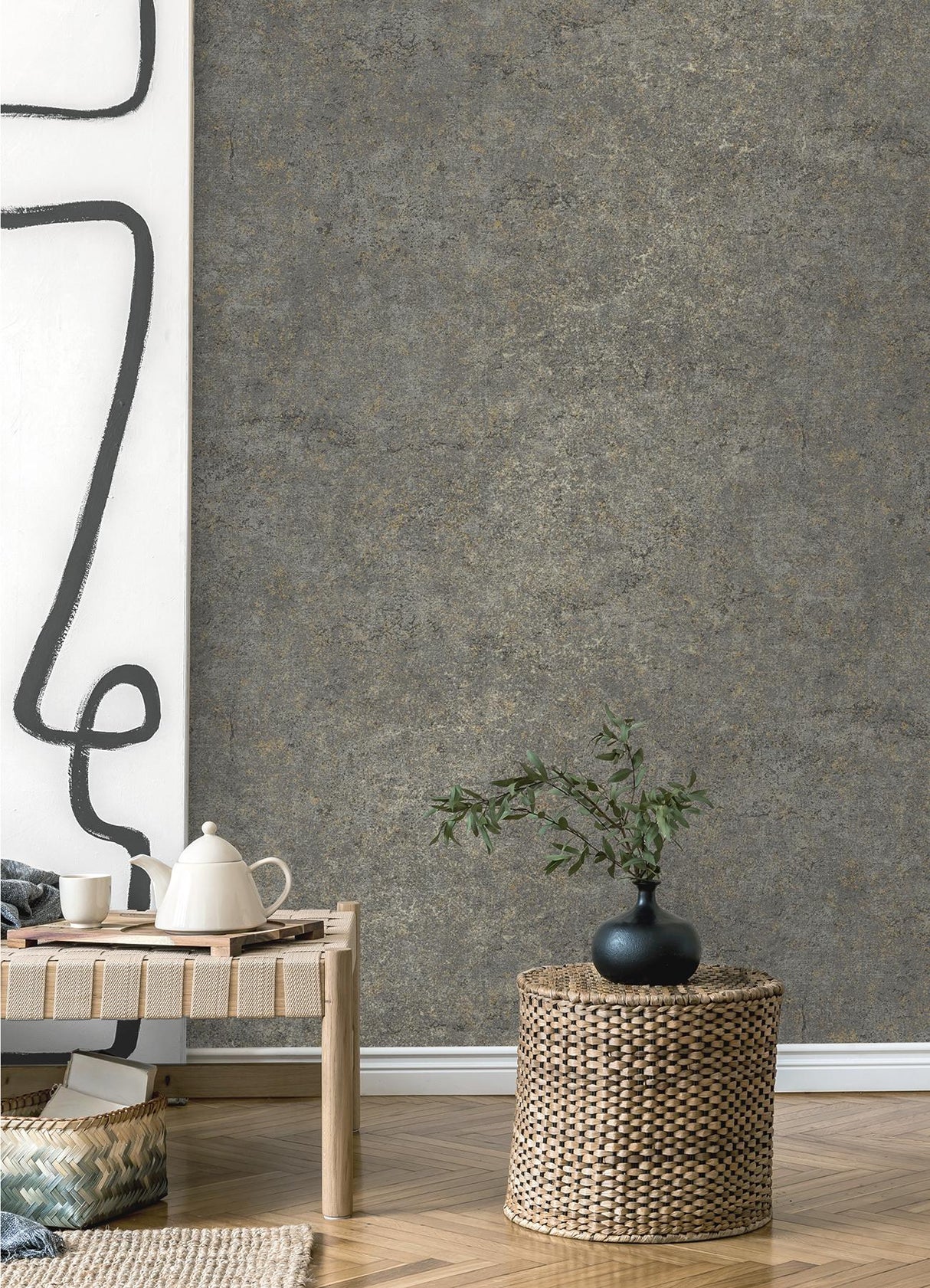 Advantage Colt Charcoal Cement Wallpaper