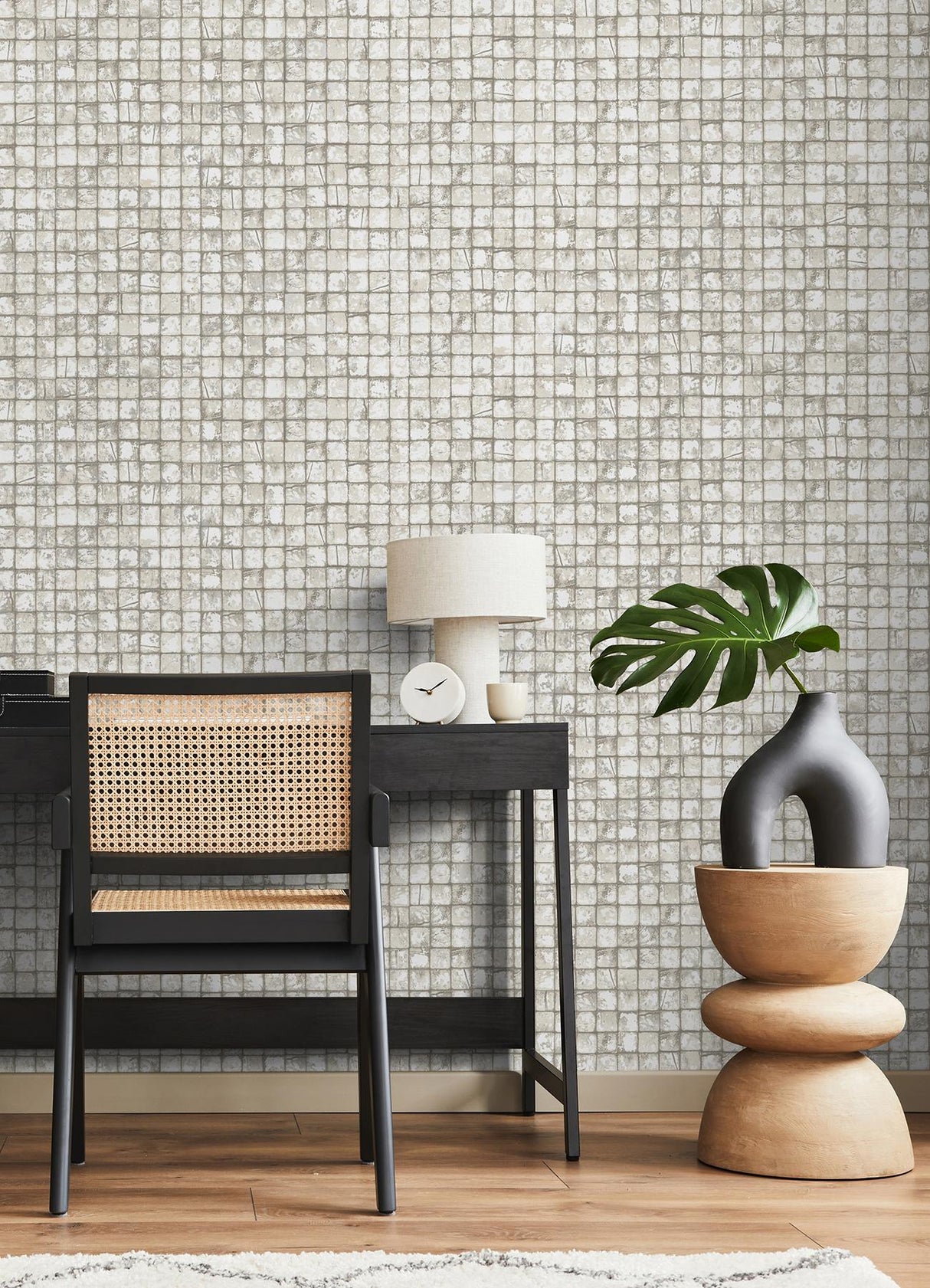 Advantage Kingsley Off-White Tiled Wallpaper