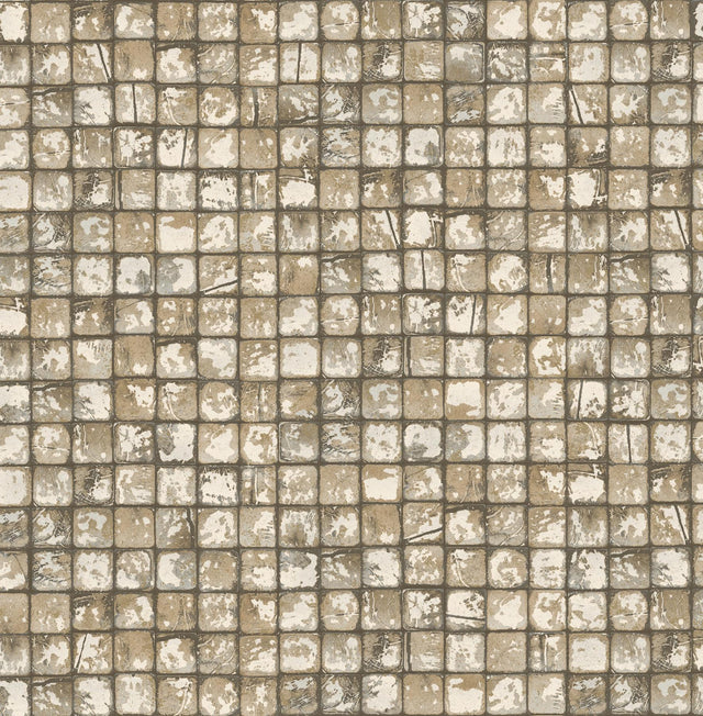 Advantage Kingsley Neutral Tiled Wallpaper