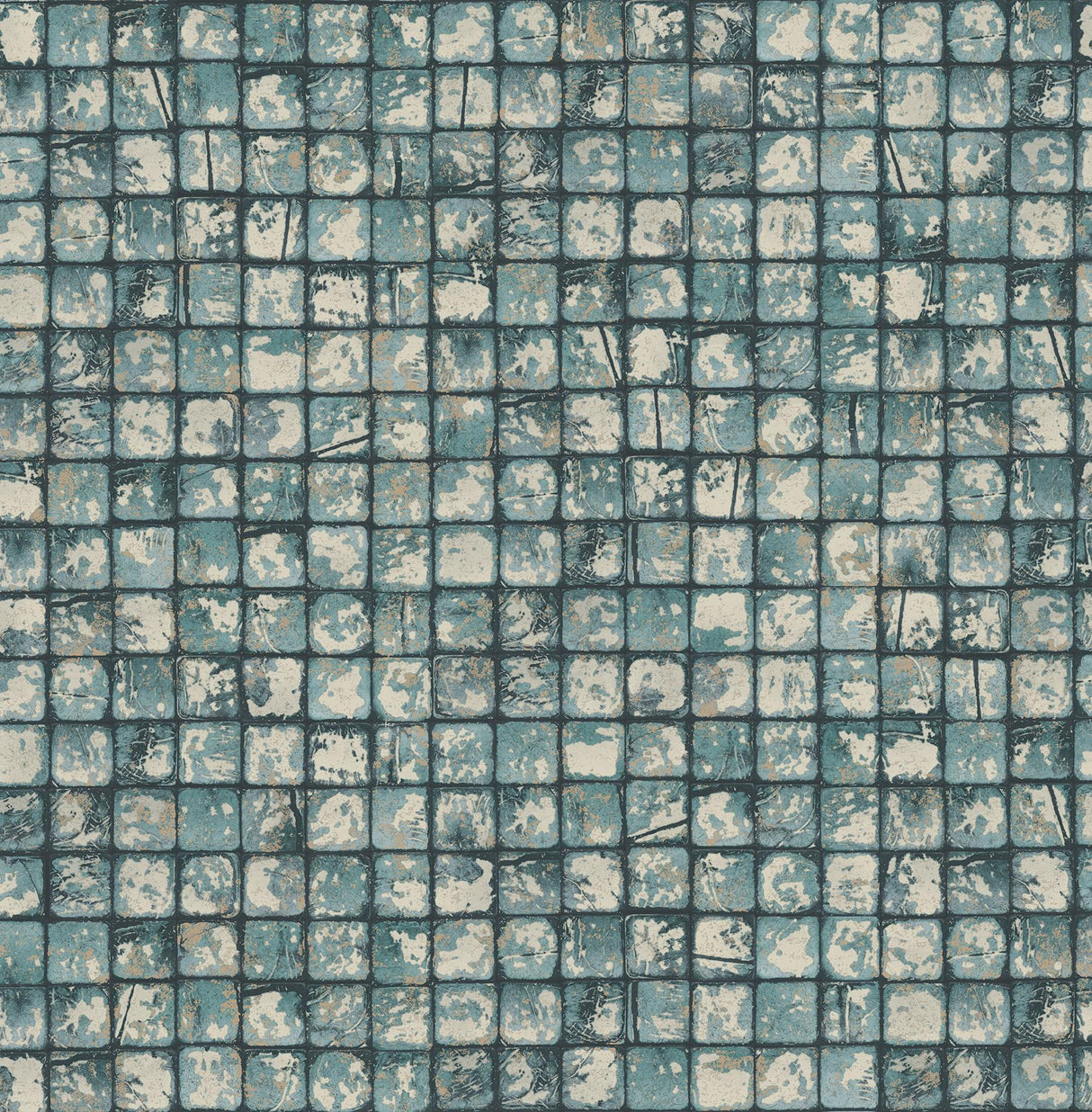 Advantage Kingsley Blue Tiled Wallpaper