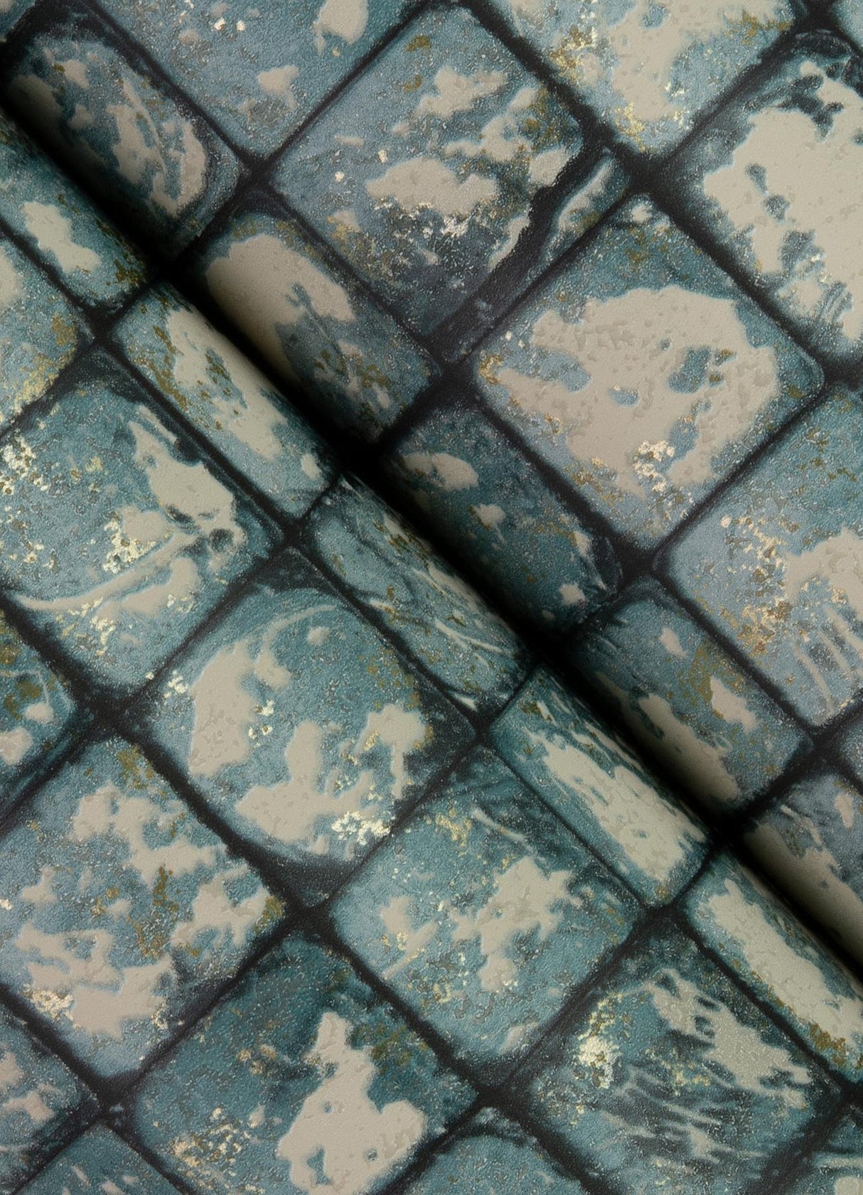 Advantage Kingsley Blue Tiled Wallpaper