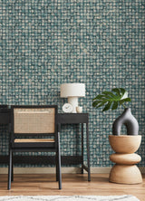 Advantage Kingsley Blue Tiled Wallpaper