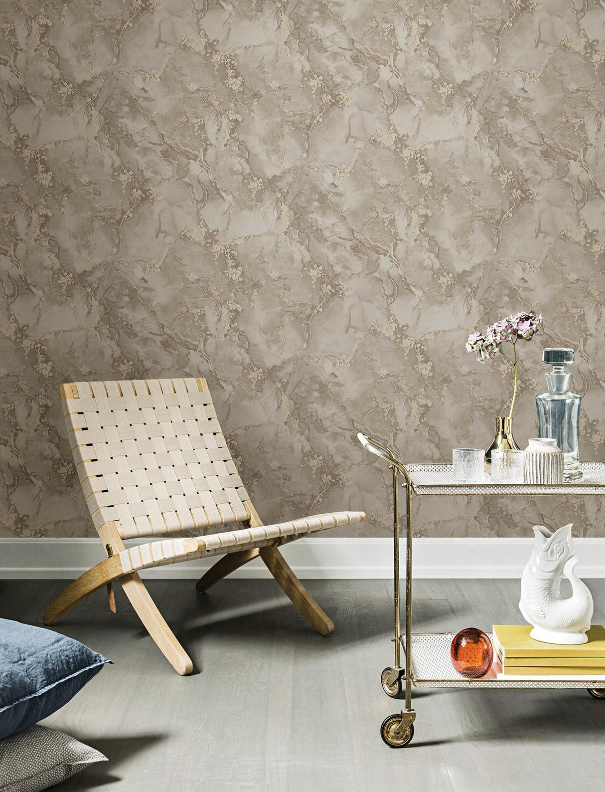 Advantage Grandin Grey Marbled Wallpaper