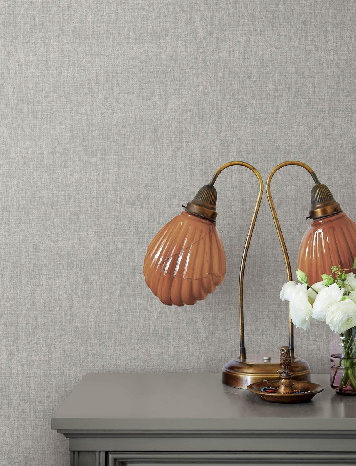 Advantage Halliday Grey Faux Linen Wallpaper