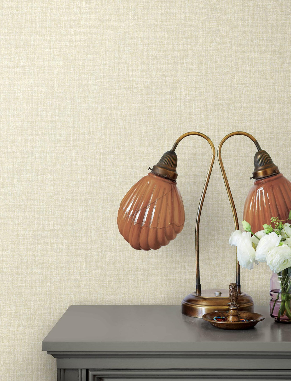 Advantage Halliday Taupe Faux Linen Wallpaper