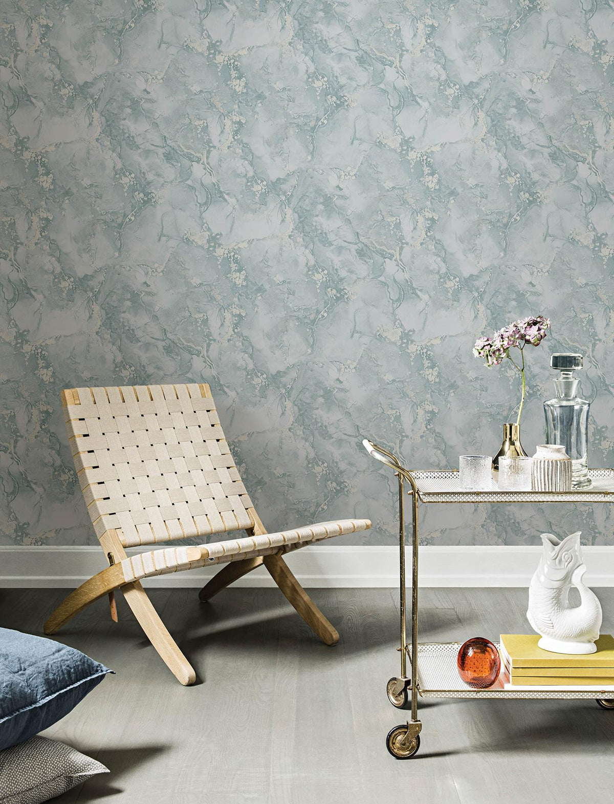 Advantage Grandin Light Blue Marbled Wallpaper