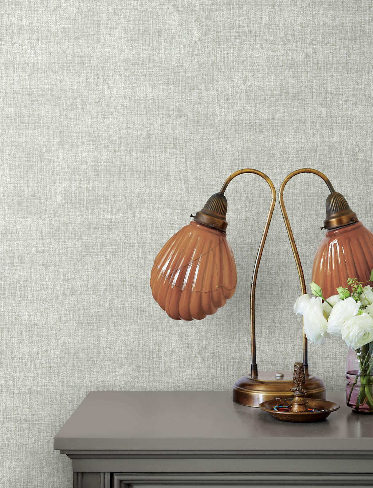 Advantage Halliday Light Grey Faux Linen Wallpaper