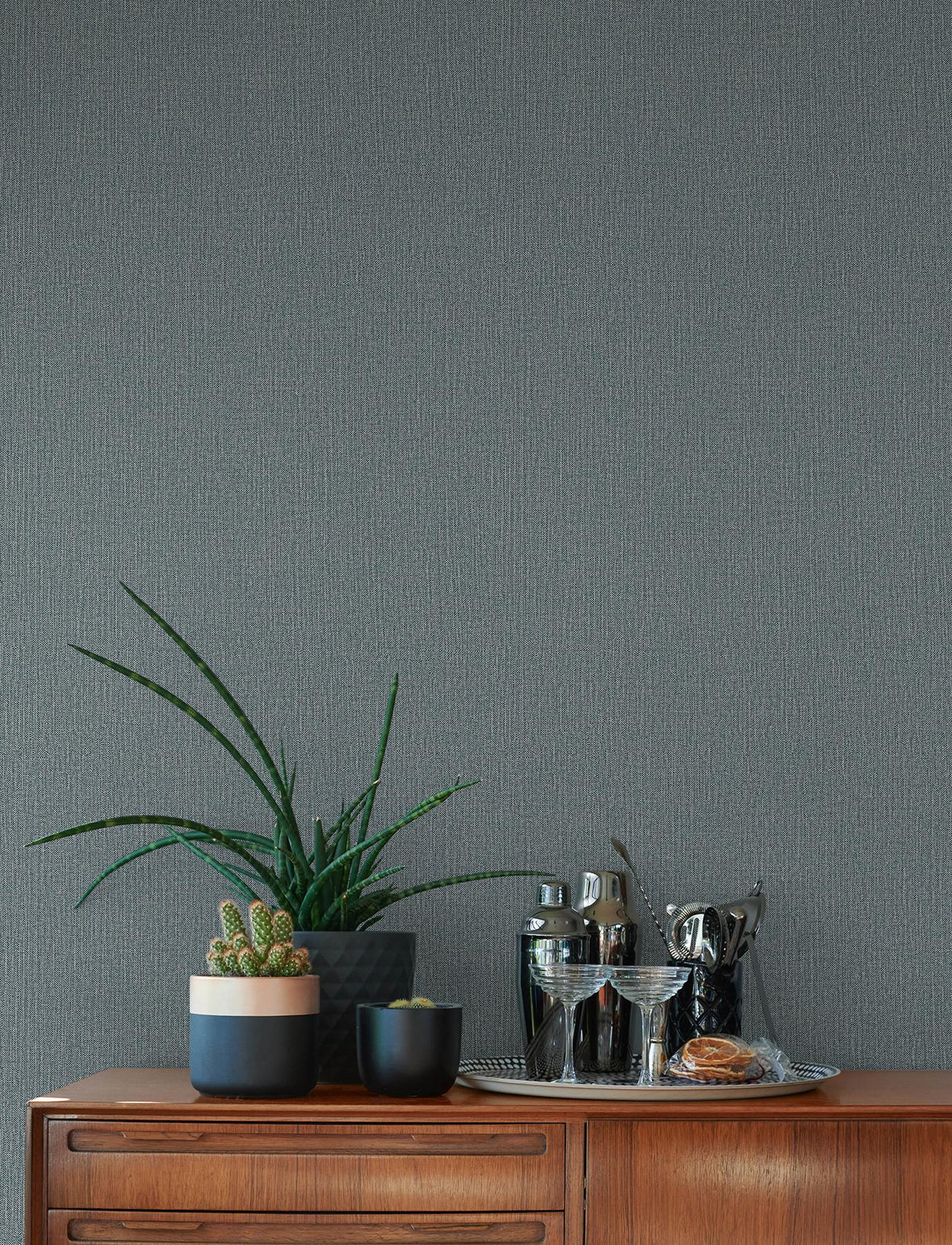 Advantage Hatton Blue Faux Tweed Wallpaper