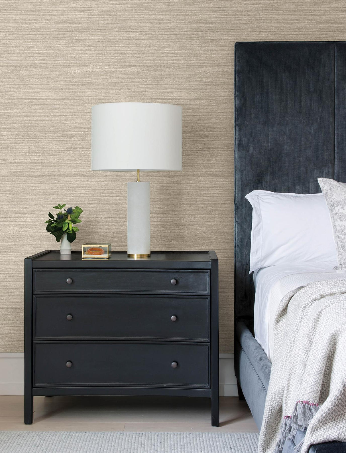 Advantage Hazen Taupe Shimmer Stripe Wallpaper