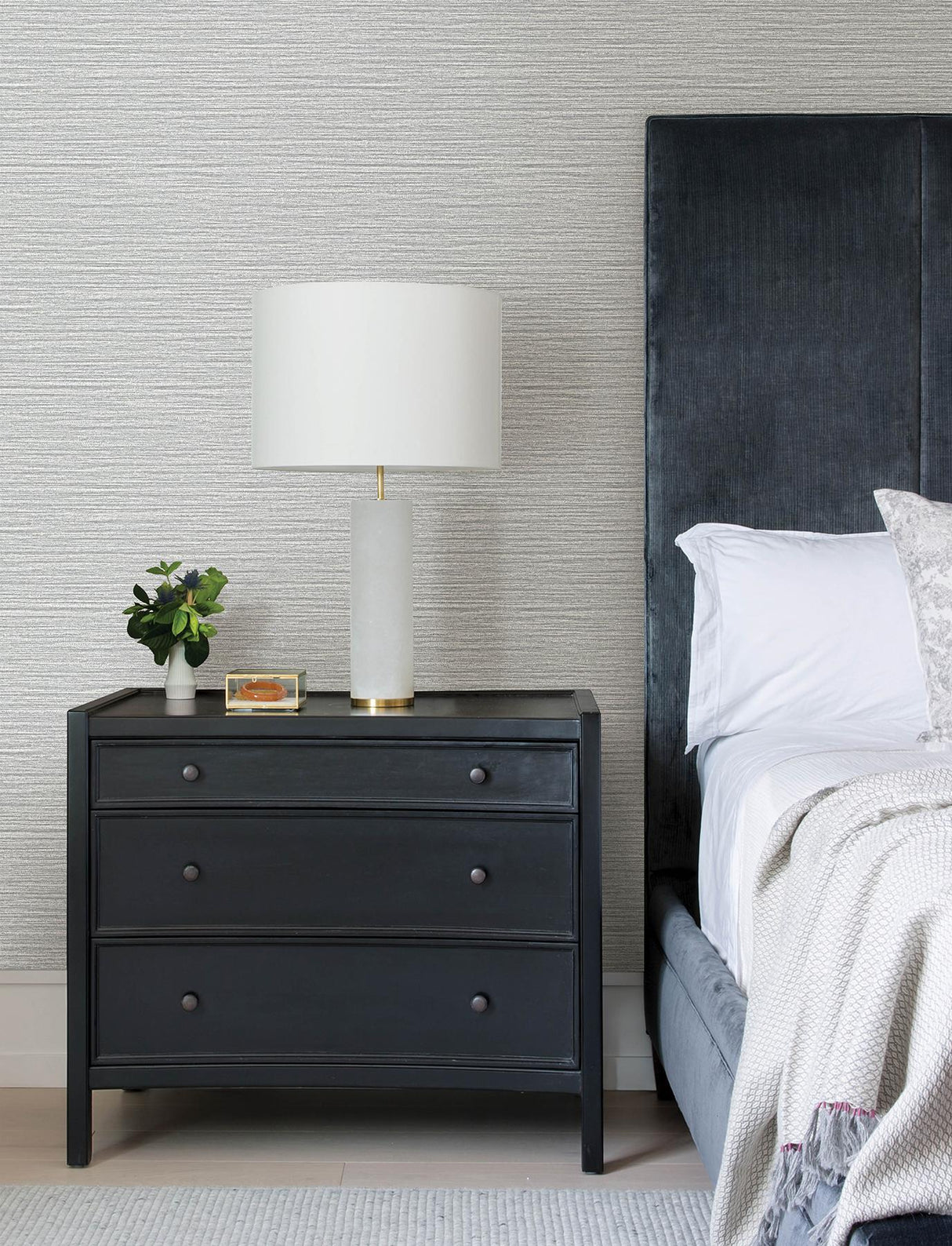 Advantage Hazen Sterling Shimmer Stripe Wallpaper