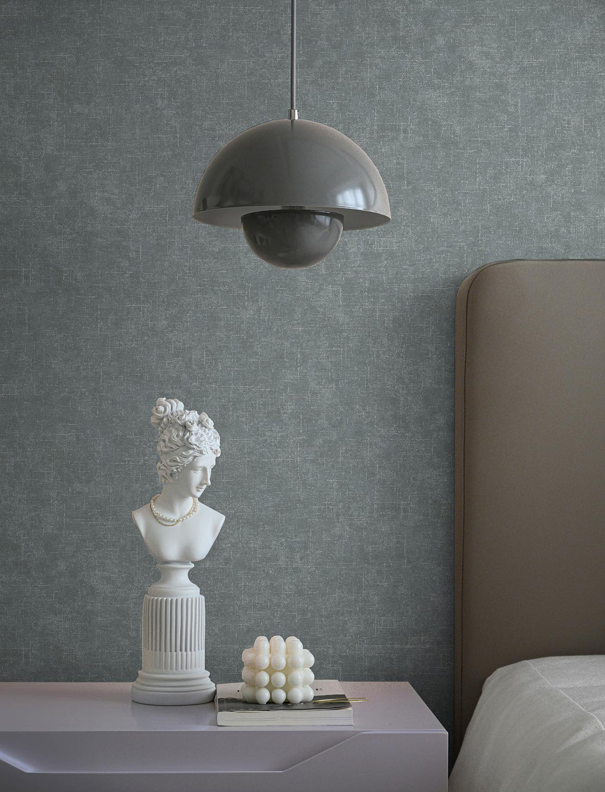 Advantage Beloit Dark Grey Shimmer Linen Wallpaper