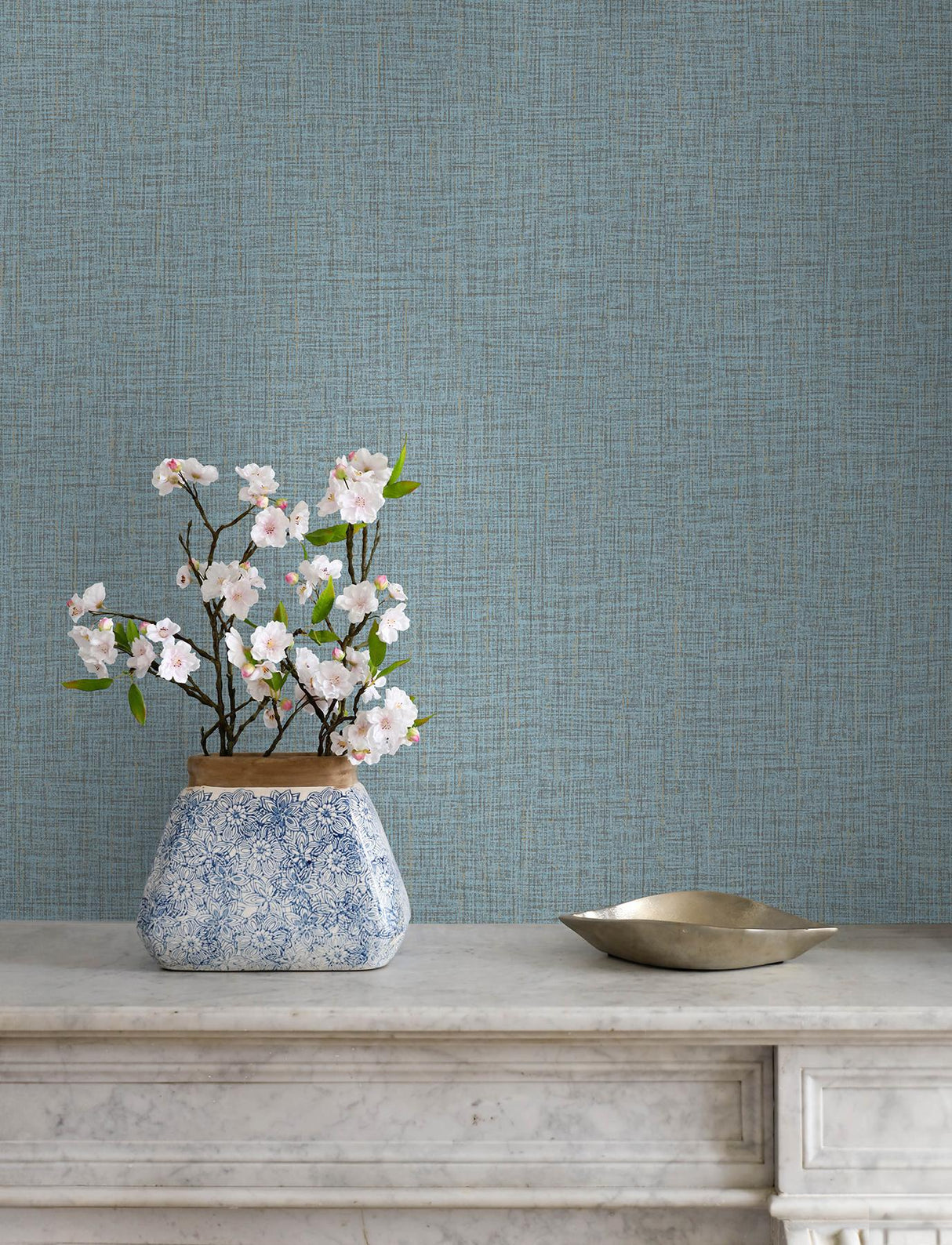 Advantage Glenburn Light Blue Woven Shimmer Wallpaper