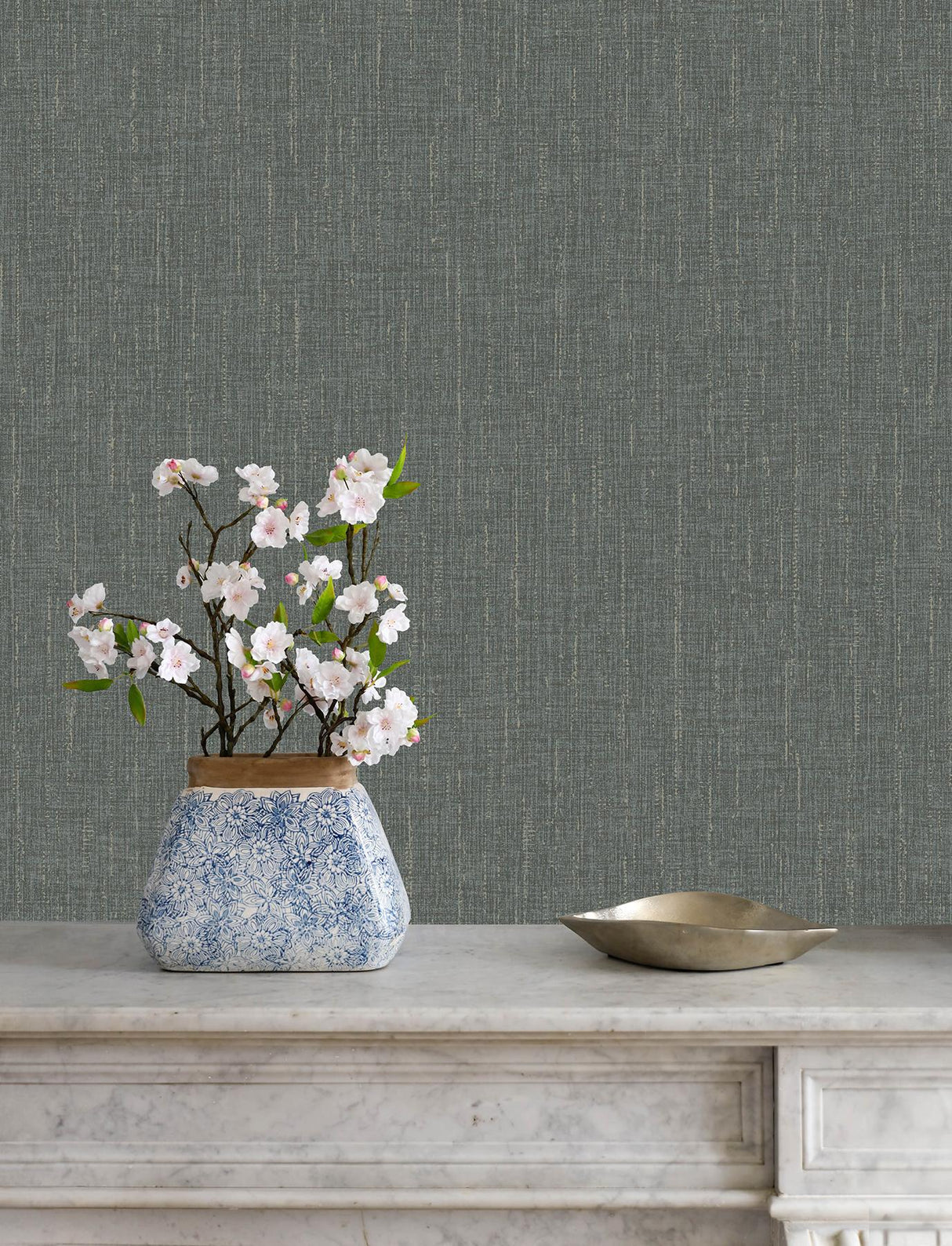 Advantage Glenburn Stone Woven Shimmer Wallpaper
