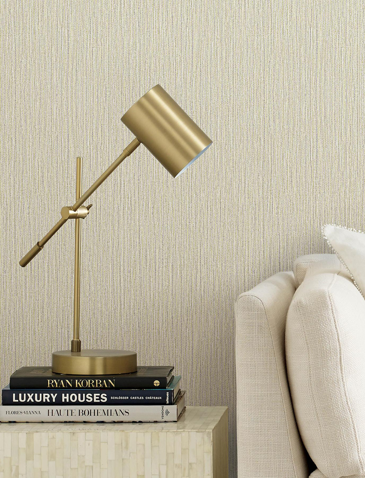 Advantage Bowman Wheat Faux Linen Wallpaper