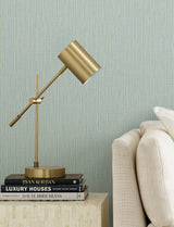 Advantage Bowman Sea Green Faux Linen Wallpaper