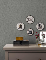 Advantage Surrey Grey Basketweave Wallpaper