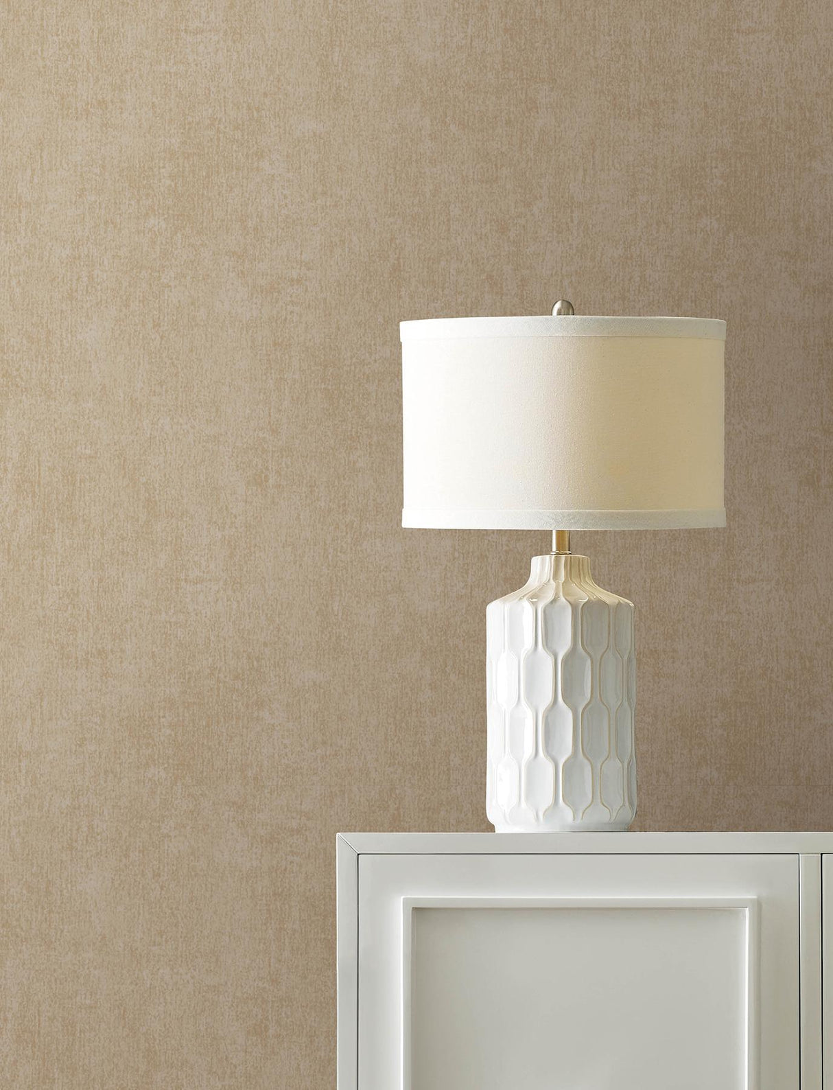 Advantage Edmore Light Brown Faux Suede Wallpaper