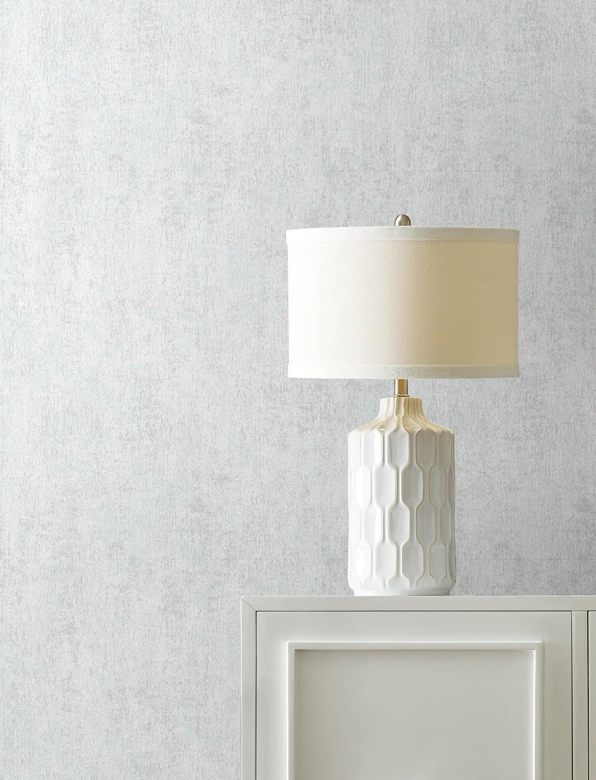 Advantage Edmore Silver Faux Suede Wallpaper