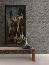 Advantage Hazen Chocolate Striated Wallpaper