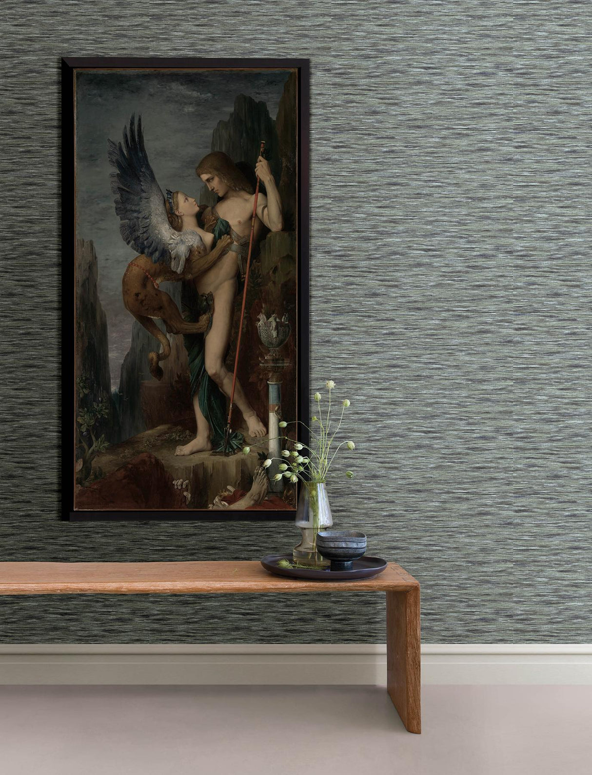 Advantage Hazen Stone Striated Wallpaper