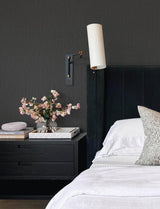 Advantage Eagen Black Linen Weave Wallpaper